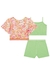 Conjunto - Trijunto Infantil Curto Menina com Top e Shorts FLORES E NEON - Kukie na internet