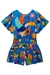 Macaquinho Infantil Menina AZUL BICHOS DA FLORESTA - Kukie - comprar online