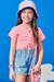 Blusa Cropped Infantil em Tricô ROSA - Kukie - Looks Babilice