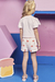 Conjunto Infantil Menina Curto com Shorts GATINHA E MORANGOS - Kukie - loja online