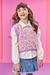 Colete Infantil Azul Coração Gola V Tricot - Kukie- (Ref.69110) - comprar online
