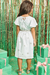 Vestido Infantil Off White Mangas Curtas GATINHOS - Kukie - loja online