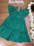 Vestido Infantil VERDE com Alças BORDADOS - Kukie