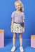 Conjunto Infantil Curto Menina com Shorts/Saia FAVO DE MEL - Kukie - Looks Babilice