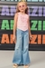 Blusa Boxy Infantil Sem Mangas TREND ROSA NEON - Infanti - Looks Babilice