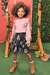 Conjunto Saia Tule Estampada Blusa Manga Longa Detalhe Ombros (Ref.70545) - comprar online
