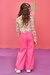 Conjunto Infantil Calça Wide Leg em Cupro Blusa Cropped em Tule e Top em Canelado- Kukie - 71565 - Looks Babilice