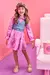 Conjunto Infantil de Vestido em Tricoline e Top em Jeans Bellini - Kukiê 71842 na internet