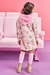 Vestido Infantil Moletinho Manga Longa Capuz Pêlo Carneirinho - Kukie -71993 - Looks Babilice