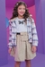 Conjunto Infantil Saia Sobre Short e Blusa Branca Canelada e Pochete - Kukie- (Ref. 72461) - comprar online