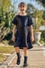 Vestido Infantil Preto Paetê- Manga Morcego - Kukie- (Ref. 72470) - comprar online