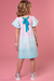 Vestido Infantil Azul/ Rosa Sereia Manga Morcego - Detalhe em Pérolas- Kukie- (Ref. 72743) na internet