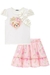 Conjunto de Blusa em Cotton com Saia em Chiffon Brilho. Com Shorts Embutido. 75009 Infanti - loja online