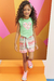 Conjunto em Blusa Boxy em Canelado Maui com Shorts em Tecido Sarjado Verde 76200 Infanti - comprar online