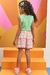 Conjunto em Blusa Boxy em Canelado Maui com Shorts em Tecido Sarjado Verde 76200 Infanti na internet