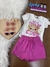 Conjunto Infantil de Blusa em Meia Malha e Short Saia em Molevisco- Kukiê 78494