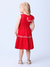 Vestido Infantil Vermelho Babado Bordado - Momi - J6080 - Looks Babilice