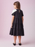 Vestido Infantil Preto Babado Mangas Curtas Lação - Animê -(Ref. 3652) na internet