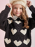 Casaco Preto Infantil Tricot Manga Longa Coraçoes Frontal- Momi- (Ref.H5015) - comprar online