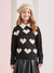 Casaco Preto Infantil Tricot Manga Longa Coraçoes Frontal- Momi- (Ref.H5015) na internet