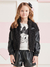 Jaqueta Infantil Manga Couro Eco e Pêlo Preto- Momi- H4984 - comprar online