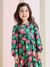 Vestido Alongado Infantil Manga Longa Flores e Corações - Momi - comprar online