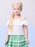 Conjunto Infantil Blusa de Alça e Babado e Saia Verde Xadrez ( Short Embutido)- MOMI J6115 na internet