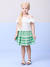 Conjunto Infantil Blusa de Alça e Babado e Saia Verde Xadrez ( Short Embutido)- MOMI J6115 - Looks Babilice