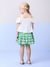 Conjunto Infantil Blusa de Alça e Babado e Saia Verde Xadrez ( Short Embutido)- MOMI J6115 - loja online