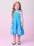 Vestido Infantil Azul Alças com Barra Bordada - Momi - J5903 na internet
