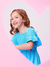 Vestido Infantil Azul Babado Cintura Elástica - MOMI- J5890 - comprar online
