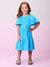 Vestido Infantil Azul Babado Cintura Elástica - MOMI- J5890 - Looks Babilice
