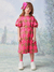 Vestido Infantil Rosa Estampa Manga Curta Detalhe Cintura - Animê (Ref. N3816) - Looks Babilice