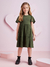 Vestido Infantil Manga Morcego com Detalhe- Momi- (Ref. H4960) - loja online