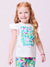 Conjunto Infantil Bermuda Ciclista Estampa Floral e Blusa Manga Babado- MOMI J6081 na internet