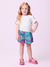 Conjunto Infantil Short Saia Estampa Tropical e Blusa Mangas Curtas- MOMI J6072 - Looks Babilice