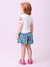 Conjunto Infantil Short Saia Estampa Tropical e Blusa Mangas Curtas- MOMI J6072 - loja online