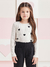 Blusa Infantil Manga Longa Malha Canelada Coração - Momi (Ref.H4895) - Looks Babilice
