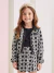 Jaqueta Infantil Menina Metalassê Xadrez Preto- Momi - comprar online