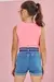 Blusa Infantil Rosa em Canelado - Infanti - 76818 - - loja online