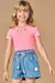 Blusa Infantil Rosa em Canelado Mauí- Kukie - 77178 na internet