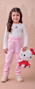 Blusa Infantil Branco Básica Canelado Hello Kitty- MOMI J6766 - Looks Babilice