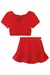 Conjunto de Blusa Boxy e Saia em Air Flow Textura (com Shorts Embutido) Kukiê-75069 - Looks Babilice