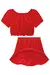 Conjunto de Blusa Boxy e Saia em Air Flow Textura (com Shorts Embutido) Kukiê-75069 - loja online