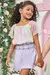 Conjunto Infantil de Blusa Boxy em Chiffon Brilho e Short Saia em Sarja Onix com Elastano - Infanti - 77909 - comprar online