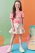 Conjunto Infantil de Blusa Boxy Rosa e Saia em Fly Tech Estampado (com Shorts Embutido) Kukiê 75097 na internet
