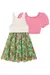 Salopete Infantil Estampado + Bata Rosa - Kukie - 73912