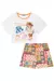 Conjunto Infantil de Blusa Boxy em Meia Malha e Shorts em Molecotton Kukiê 76045 - Looks Babilice