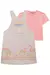 Conjunto Infantil de Blusa Rosa Boxy em Soft Line e Salopete em Moletom Linho Kukiê 75770 - comprar online