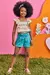 Conjunto Infantil de Blusa Boxy em Tricoline Maquinetado e Shorts em Air Flow - Kukie - 73922 - comprar online